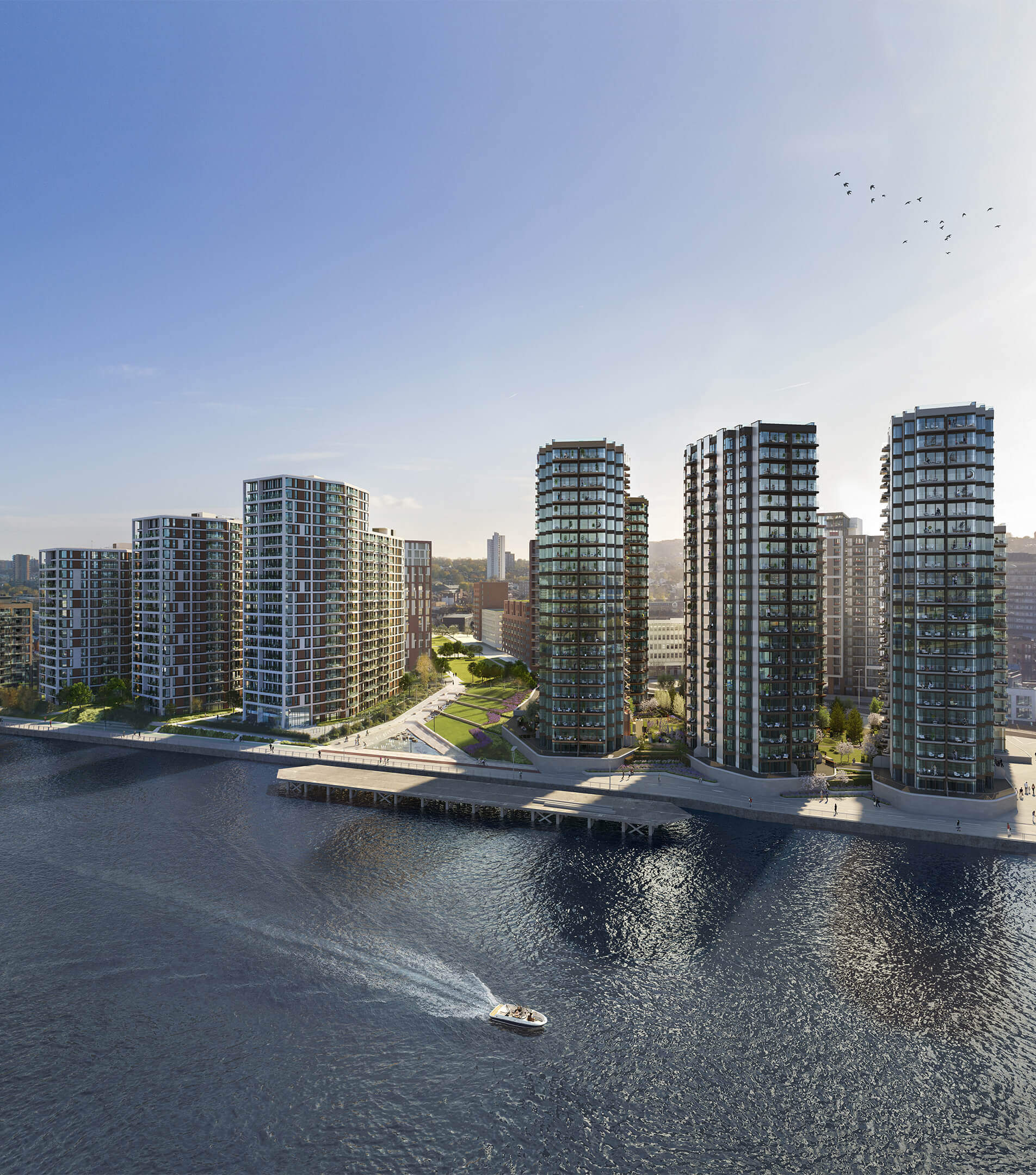 On-site Elizabeth Line station. Woolwich's River Thames view apartments in luxury style.