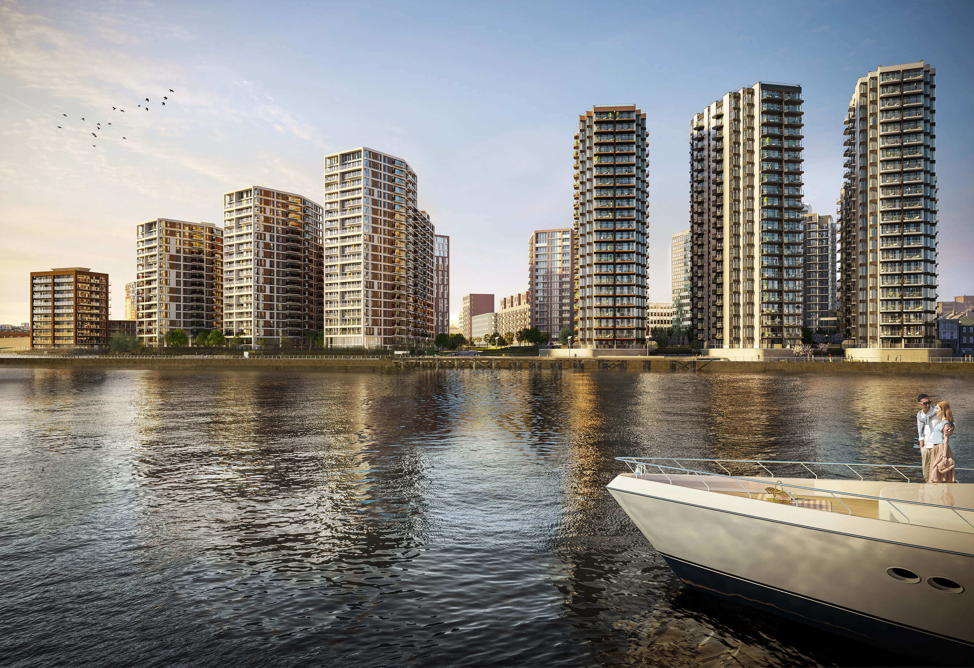 On-site Elizabeth Line station. Woolwich's River Thames view apartments in luxury style.
